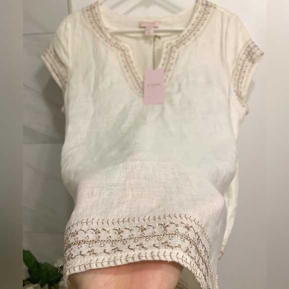 ST. TROPEZ WEST Linen Dress/Cover Up | Coastal| 100% Linen | size M | NWT - Picture 2 of 8